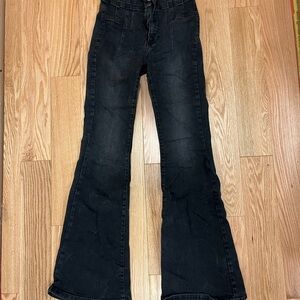 We The Free Jayde Flare Jean by Free People in color “onyx” size 27
